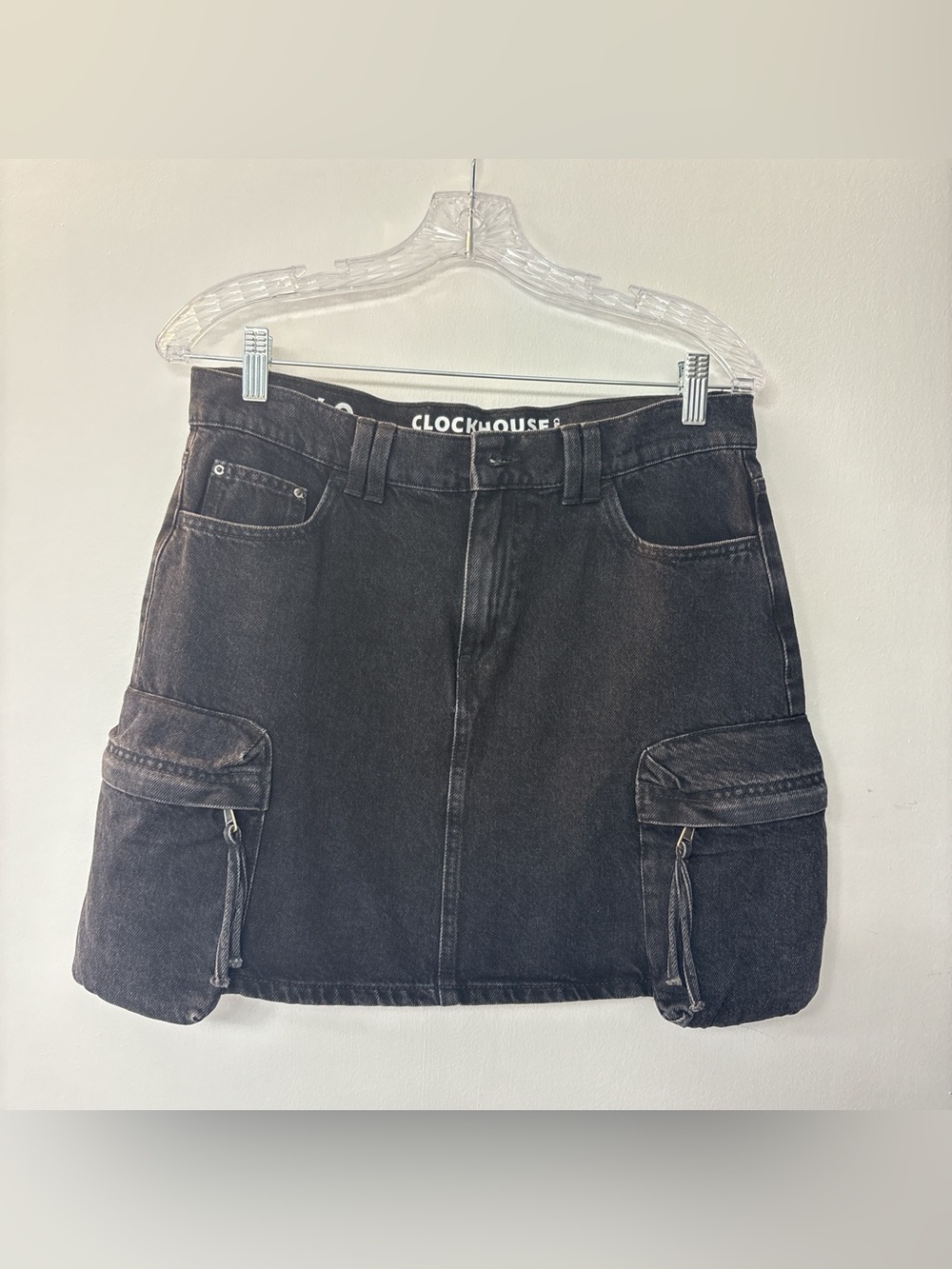 Clockhouse Black Cargo Denim Mini Skirt